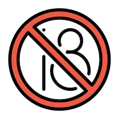 Simbolo di divieto ai minorenni Emoji Openmoji