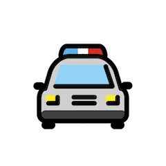 Coche de policía acercándose Emoji Openmoji