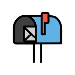 Caixa de correio aberta com correio Emoji Openmoji