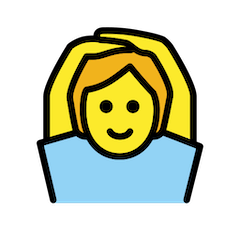 🙆 Persona con le braccia alzate sopra la testa Emoji su Openmoji