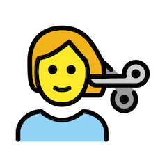 💇 Persona a la que están cortando el pelo Emoji en Openmoji