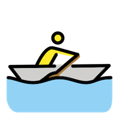 Persona remando en una barca Emoji Openmoji