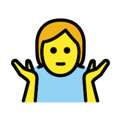 Person, die mit den Schultern zuckt Emoji Openmoji