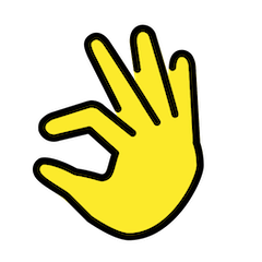 Mão a dar um beliscão Emoji Openmoji