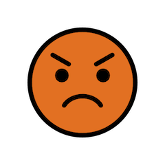 Rotes verärgertes Gesicht Emoji Openmoji