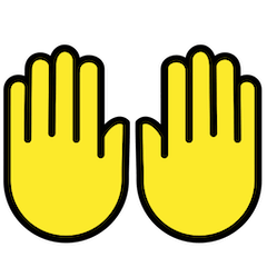 जश्न की मुद्रा में उठे हुए हाथ on Openmoji