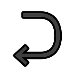 ↩️ Freccia ricurva rivolta verso sinistra Emoji su Openmoji