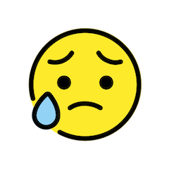 😥 Enttäuschtes, aber erleichtertes Gesicht Emoji auf Openmoji