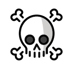 Totenkopf mit gekreuzten Knochen Emoji Openmoji