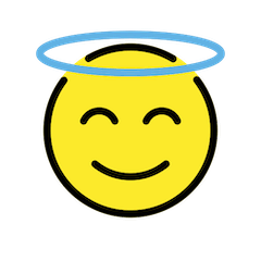 😇 Faccina sorridente con aureola Emoji su Openmoji