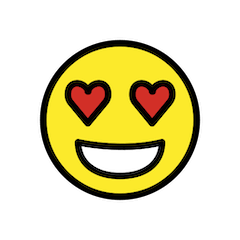 Cara sonriente con los ojos en forma de corazón Emoji Openmoji