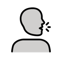 Silhouette di una testa che parla Emoji Openmoji