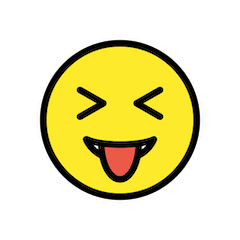 😝 Faccina con gli occhi chiusi che fa la linguaccia Emoji su Openmoji