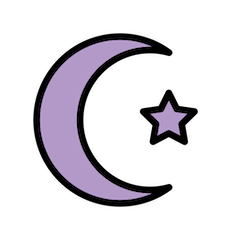 Estrella y luna creciente Emoji Openmoji