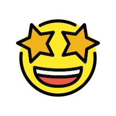 Gesicht mit sternförmigen Augen Emoji Openmoji