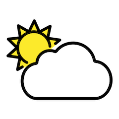 Sol atrás de nuvem grande Emoji Openmoji