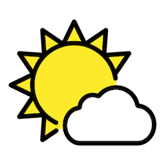 Sol atrás de nuvem pequena Emoji Openmoji
