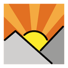 Nascer do sol sobre montanhas Emoji Openmoji