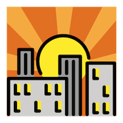 Pôr do sol sobre edifícios on Openmoji