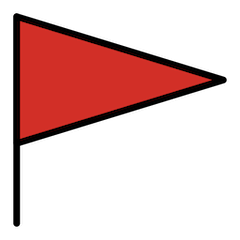 Bandera triangular en un poste Emoji Openmoji