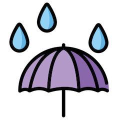 Ombrello con gocce di pioggia Emoji Openmoji