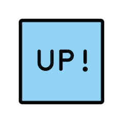 Simbolo con parola “Su” in lingua inglese Emoji Openmoji