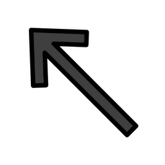 Freccia rivolta verso sinistra che punta in alto Emoji Openmoji