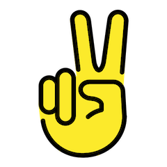 Рука с жестом мира on Openmoji
