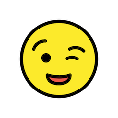 😉 Cara guiñando un ojo Emoji en Openmoji