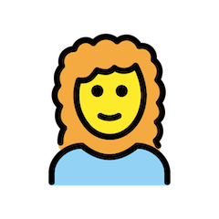 Frau mit lockigem Haar Emoji Openmoji