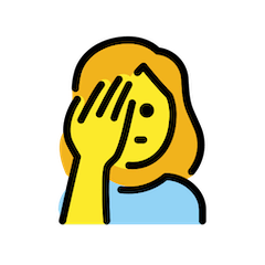 Mujer llevándose la mano a la cara Emoji Openmoji