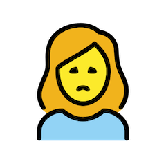 Mulher com o sobrolho franzido Emoji Openmoji