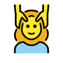 Frau, die eine Kopfmassage genießt Emoji Openmoji