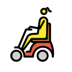 👩‍🦼 Femme dans un fauteuil roulant électrique Émoji sur Openmoji