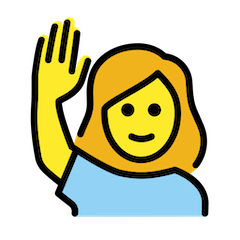 Женщина, поднимающая одну руку on Openmoji