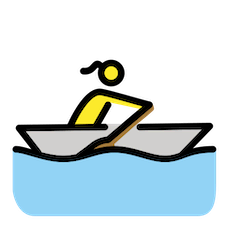 Donna che rema su una barca Emoji Openmoji