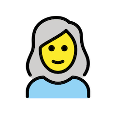 Frau mit weißem Haar Emoji Openmoji