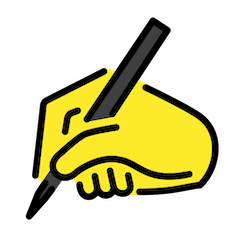 ✍️ Mão a escrever Emoji nos Openmoji
