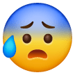 Gesicht mit geöffnetem Mund und kaltem Schweiß Emoji Samsung