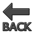 Freccia nera rivolta verso sinistra con testo BACK Emoji Samsung
