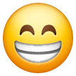 Cara con amplia sonrisa y ojos sonrientes Emoji Samsung