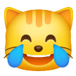 Tête de chat pleurant de joie Émoji Samsung