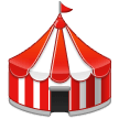 Цирковой шатер Эмодзи на телефонах Samsung