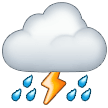 Cloud With Lightning and Rain Emoji on Samsung Phones