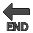Freccia nera rivolta verso sinistra con testo END Emoji Samsung