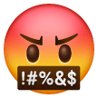 Cara com símbolos por cima da boca Emoji Samsung