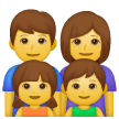 Familie mit Mutter, Vater, Sohn und Tochter Emoji Samsung