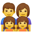 Famille avec une mère, un père et deux filles Émoji Samsung
