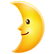 Primo quarto di luna con volto Emoji Samsung