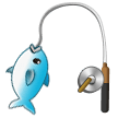 Cana de pesca e peixe Emoji Samsung